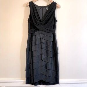 Adrianna Papell Black Tiered Cocktail Dress